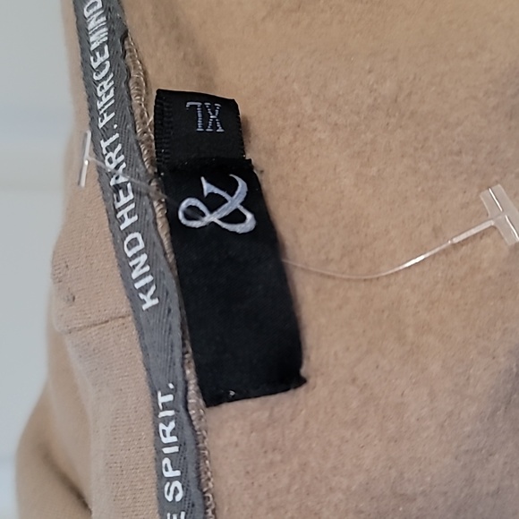 Ampersand Ave Madrid XL Tan and Black Casual Comfy Colorblock Hoodie Sweatshirt - Picture 3 of 14